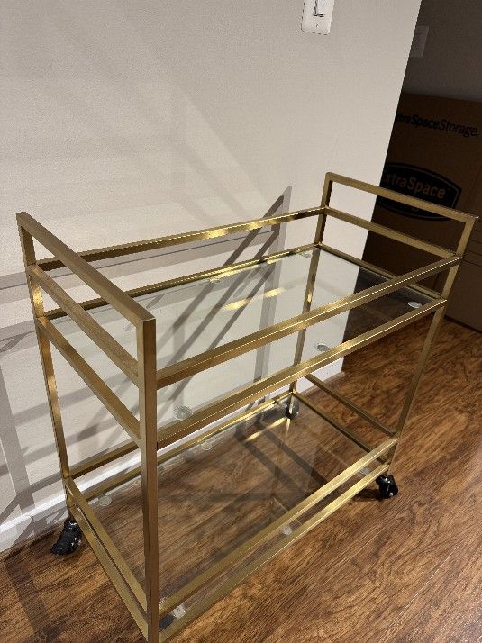 Glass and Gold Bar Cart ~MOVING SALE~