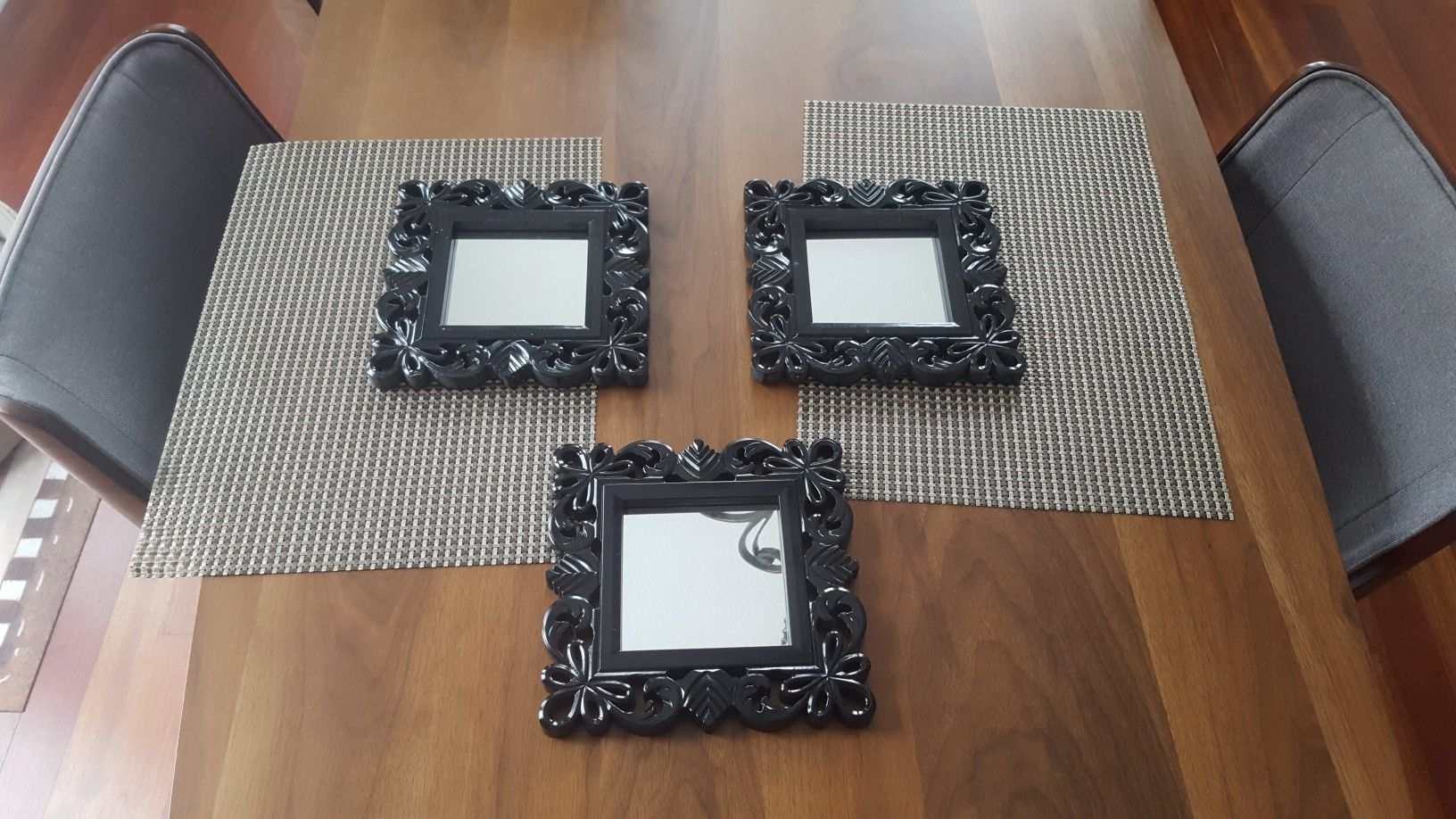 Small Decorative Wall Mirrors Set of 3