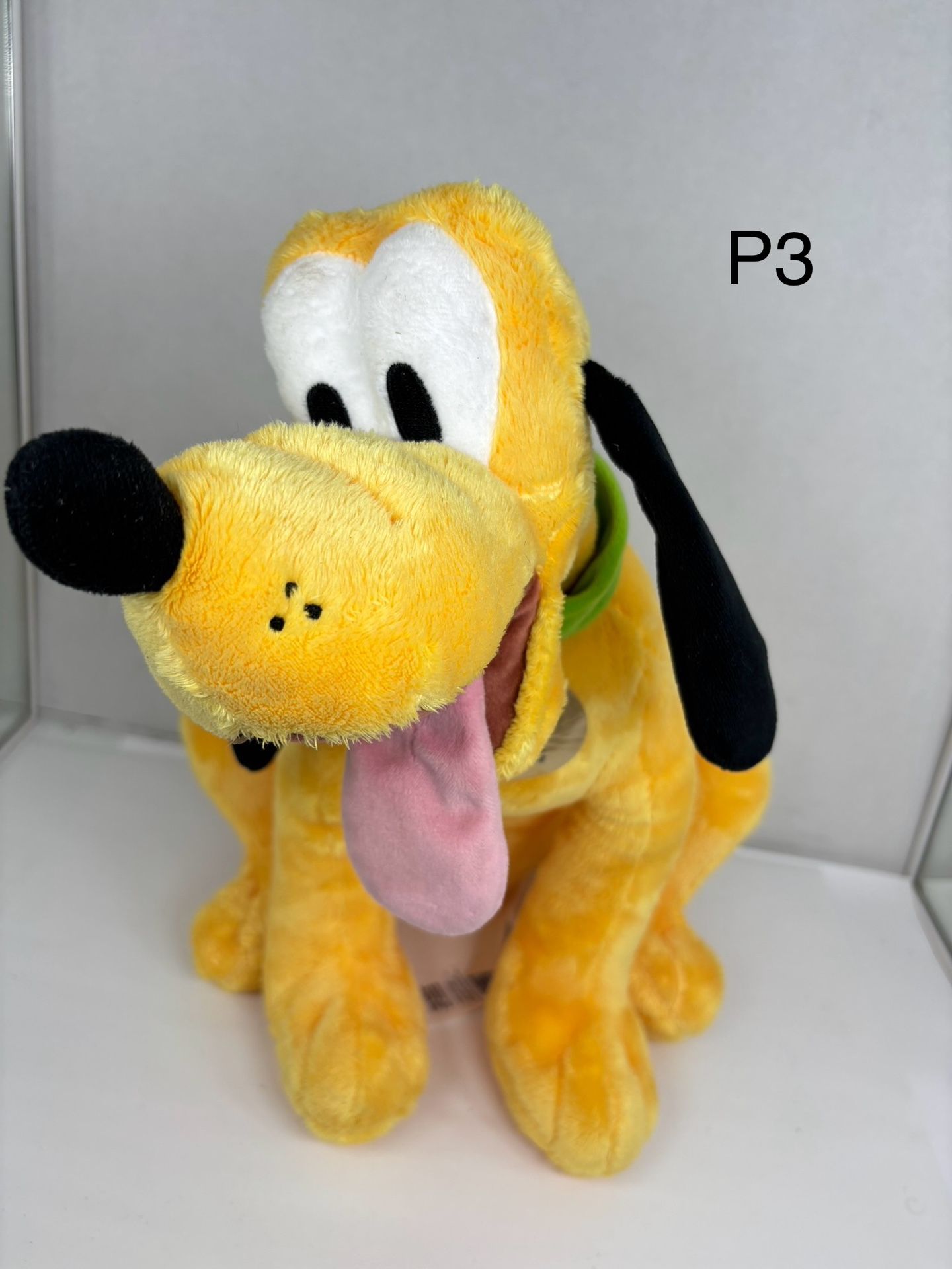 Disney Store PLUTO Yellow Stuffed Animal Plush Toy Green If Lost