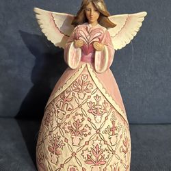 Jim Shore Heartwood Creek “Hope Makes Anything Possible” Pink Breast Cancer Awareness Angel 