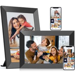 2 Packs 10.1 Inch WiFi Digital Picture Frame, IPS HD Touch Screen Cloud Smart Photo Frames with Built-in 32GB Memory, Wall Mountable, Auto-Rotate, Sha