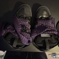 LANVIN PURPLE BLACK. BLACK LEATHER SIZE 44. US M 11