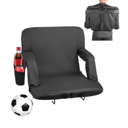 VEVOR Stadium Seat, 6 Adjustable Angle Wide Bleacher Chair, 2.9'' Cushion Padded Stadium Seat with Armrest and Back Support, Stadiums Chair with Hook