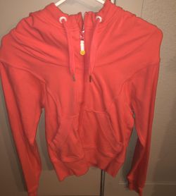 NWOT LULU LEMON HOODED ZIP UP JACKET- RED ORANGE