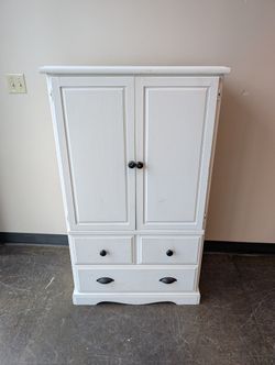 Versatile White Wooden Storage Cabinet with Drawers