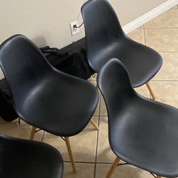 Flash Furniture Elon Series Plastic Chair with Wooden Legs for Versatile Kitchen, Dining Room, Living Room, Library or Desk Use