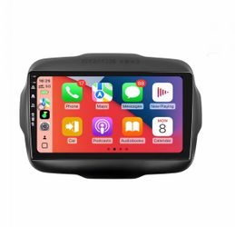 Car Radio Stereo Jeep Renegade 2015-2020, Wireless Apple CarPlay Android Auto, 9” Touch Screen Head Units, Backup Camera, Bluetooth GPS