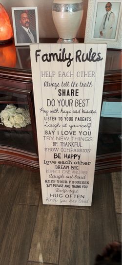 Family Rules Wooden Wall Sign