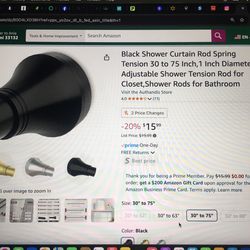 Black Tension Shower Curtain Rod