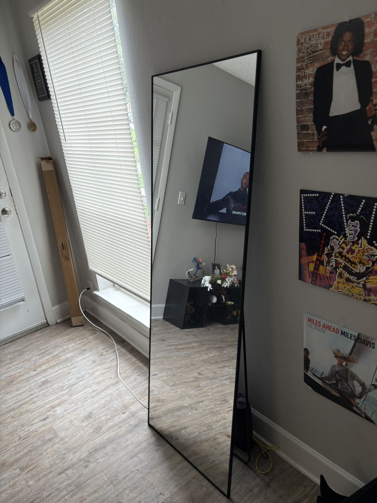 Large Black Full-Length Mirror