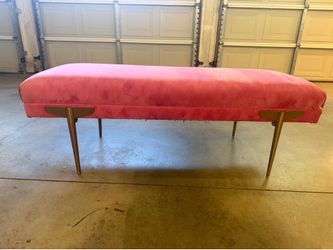 Hot Pink Modern style velvet bench