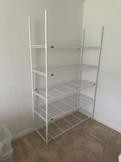 Container Store “InterMetro” white shelving set