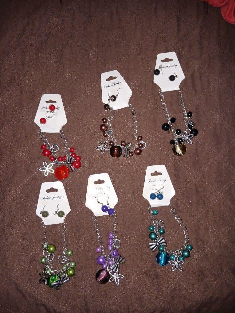 Charm Bracelets With Earrings $6 Each