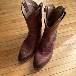 TECOVAS The Earl Roper Western Pull On Boots Scotch Brown Goat Leather Sz. 10.5D