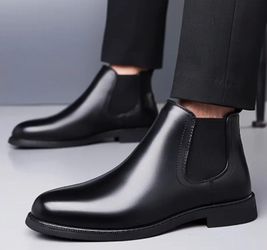Black Leather Chelsea Boots size 10