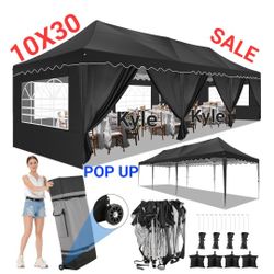 10'x30' Easy Pop Up Gazebo Party Tent Canopy w/  Removable Sidewalls Wedding Party Tent  Canopy With sidewalls-Carpa