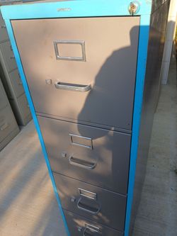 Dark Grey file cabinet Has key