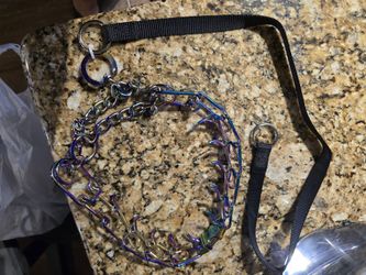 New Training Shocker multi colors strong/heavy chain + no pull leash, life time chew proof, control collar, easy clip. Medium/ large dog.
