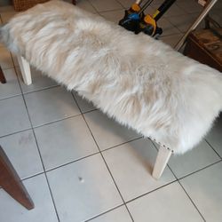 Faux Fur  Covered Luxury Bench