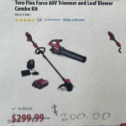 Toro Flex Force, 60 V Max Cordless Battery, Trimmer And Leaf Blower