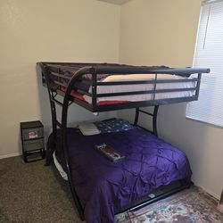 Complete full size metal bunk bed set