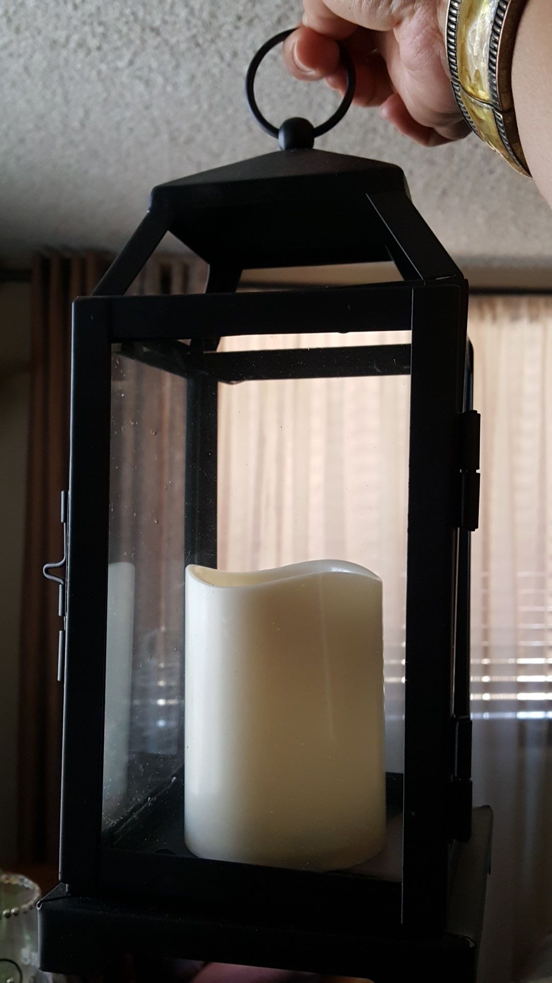 NEW! Modern Small Lantern 11" with battery operated candle