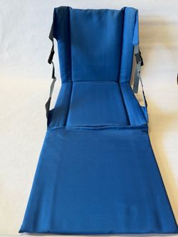 Blue Padded Stadium Seat Cushion with Back Support