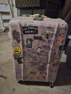 Pink Floral Hard Suitcase