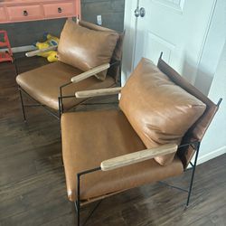 Magnolia Hearth And Hand Faux Leather & Metal Chair