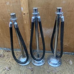 Rope Crowd Control Stanchions x3
