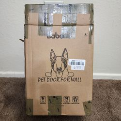 Baboni Pet Door for Wall, Steel Frame and Telescoping Tunnel, Aluminum Lock, Sm