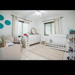 Baby Crib With Changing Table With Mat And Mattress