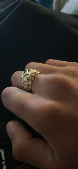 10k Mercedes nugget ring