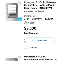 GE Monogram Wine & Drinks & All