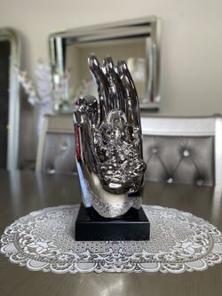 Hands silver sculpture/ home decoration / hogar decoraciones / decor / decoración