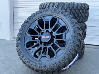 22" NEW Black or Chrome Wheels Rims & Tires Chevy 3500 Sierra 2500 Silverado 3500HD Chevrolet 2500HD