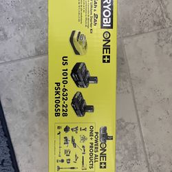 Ryobi 18V starter kit- 4h & 2h batteries with charger