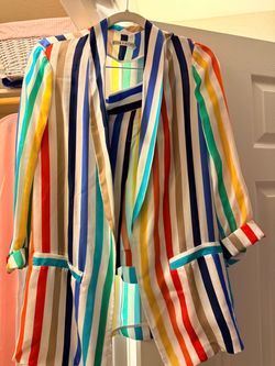 Alice + Olivia Rainbow Stripe Blazer