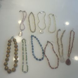 Lot Of 10 Handmade Necklaces And 4 Bracelets 
