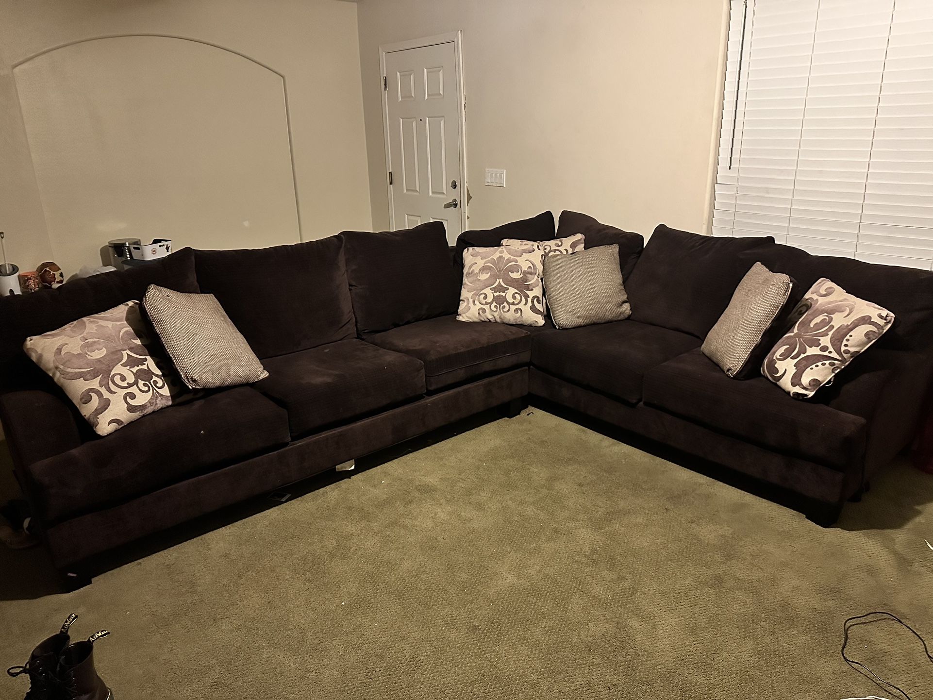 Sectional Couch with Pullout Mattress