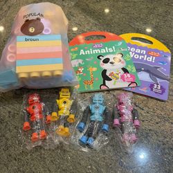 Kids Activity Bundle – Sticker Books, Robot Toys & Building Blocks