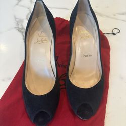 Black Suede Christian Louboutin High Heels 41.5