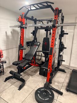 Marcy SM-4008 Smith Machine Complete Home Gym + 335 lbs Weights