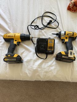 DeWalt Drill And Impact Driver With Two Batteries And A Charger