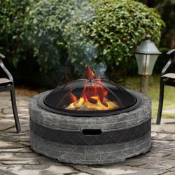 Brand New Patio Stone Wood Fire Pit 