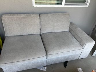 Gray Fabric Loveseat Sofa