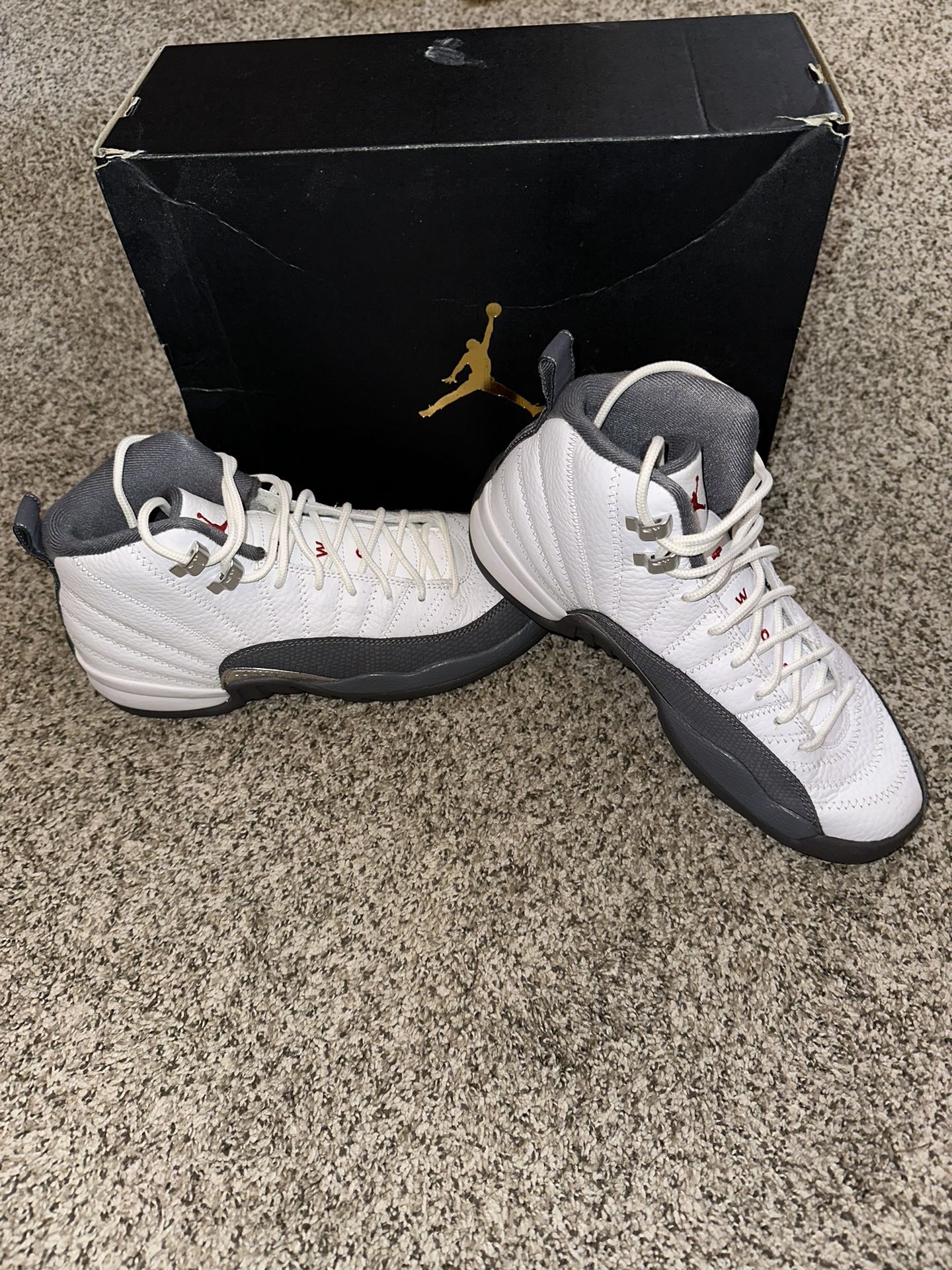 Jordan 12 Retro White, Gray and Red