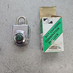 Sergeant and Greenleaf key changing combination padlock.