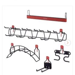 8.12 in. W x 6.25 in. H. Multicolor Outdoor Storage Shed 5-Piece Wall Hook Organization Accessory Kit