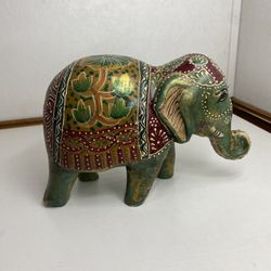 Elephant - Painted Resin - 9" long x 6" tall
